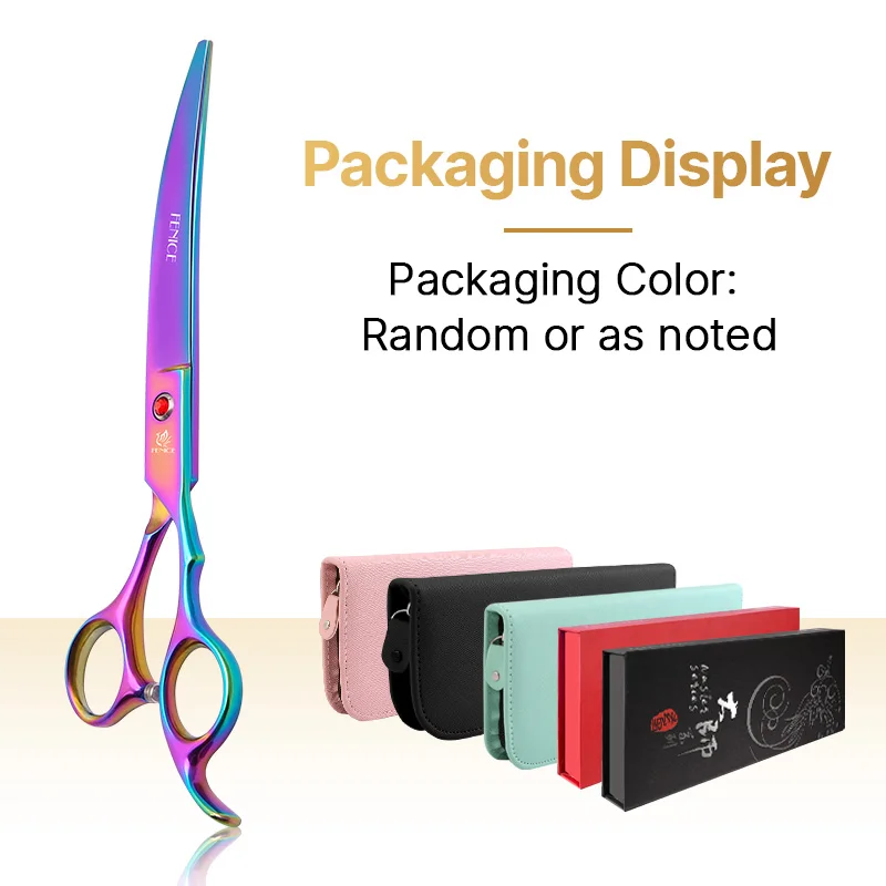 7.0 inch down curved blade 25 degree pet grooming curved scissors