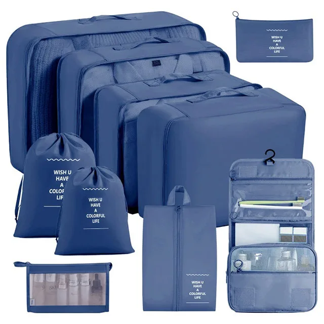 11-Piece Waterproof Travel Packing Cube and Storage Bag Set for Clothes and Accessories