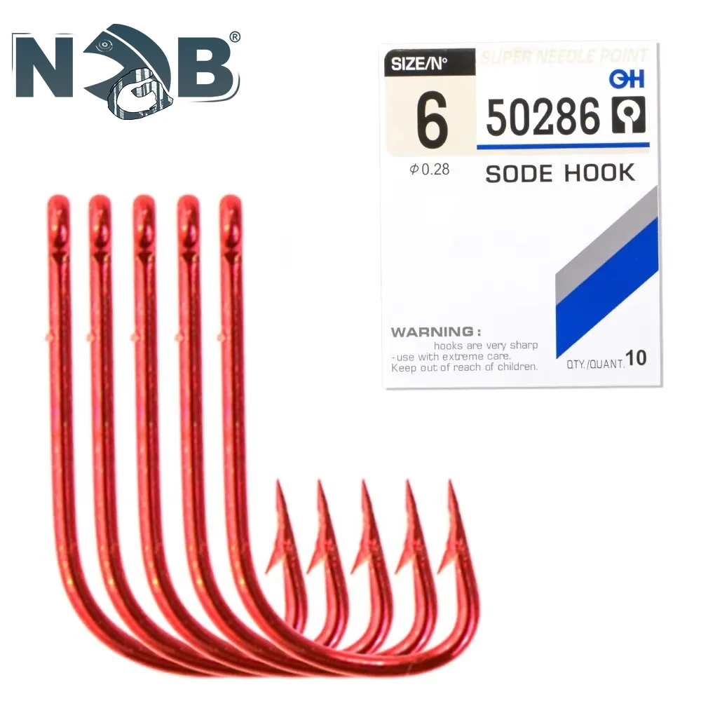 NGB 30PCS SODE Angelhaken Karpfen-Angelhaken aus Kohlenstoffstahl mit Ring 6-14 # Einzelhaken mit Widerhaken und Öse