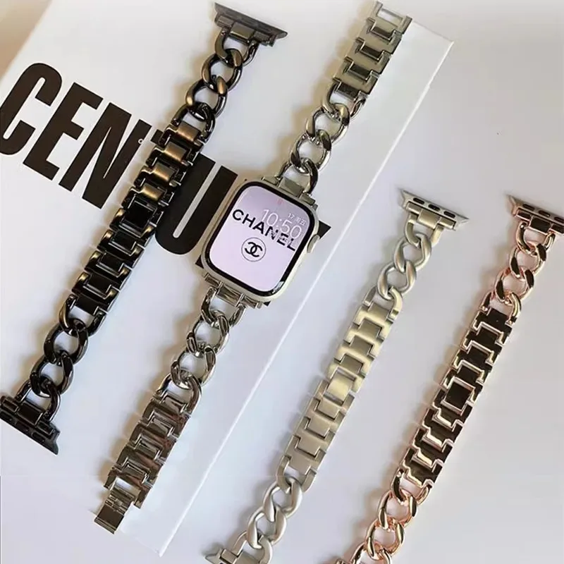 Sleek Metallic Chain Watch Strap