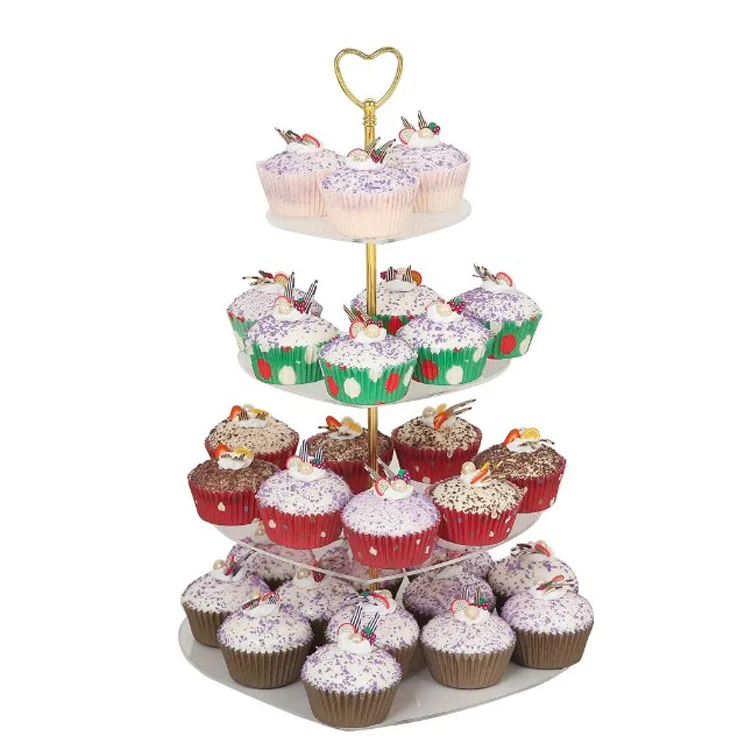 

3/4/5/6 Layers clear acrylic Cake Stand Heart Shaped for Wedding Party Birthday Party Cupcake Stand, Tea Party Cake Serving Tray
