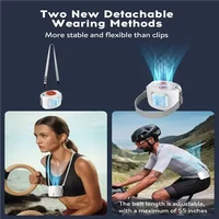 Ventilateur portable de ceinture 10000 mAh avec 2 sangles détachables et plaque de refroidissement semi-conductrice - Ventilateur mains libres portable pour cou/ceinture 13500 tr/min 3