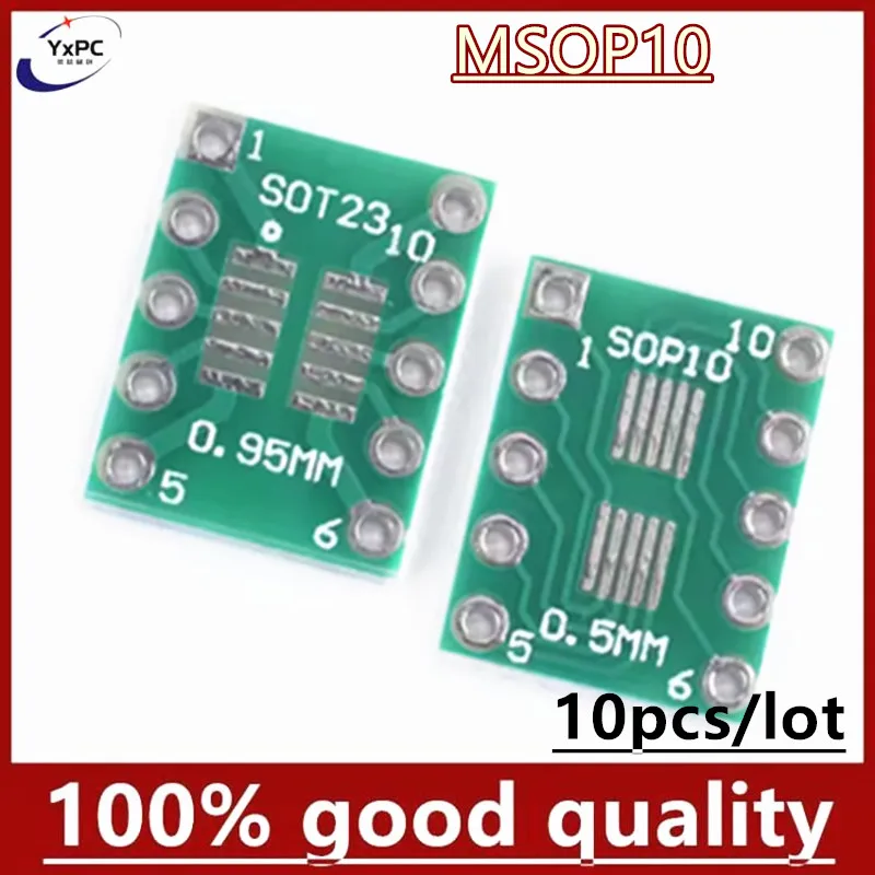 

10pcs SOT23 SOP10 MSOP10 Umax SOP23 to DIP10 Pinboard SMD To DIP Adapter Plate 0.5mm/0.95mm to 2.54mm DIP Pin PCB Board Convert