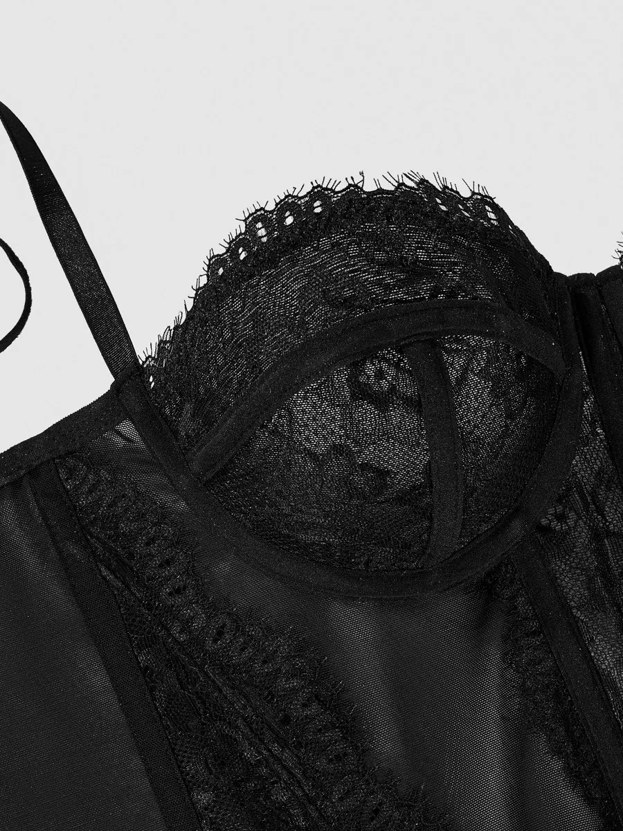 ssTss مثير الدانتيل قطعة العاج بوستير المرأة مثير نحت الجسم مشد Cinched الخصر المحكمة نمط ضيق الرسن حزام سترة الخارجي