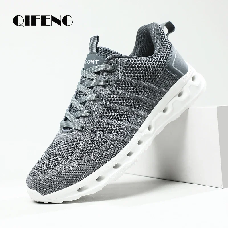 Men Soft Mesh Sneakers Summer Breathable Light Weight Footwear Flat Fashion Running Sport Shoes Boys Gym Large Size Tenis