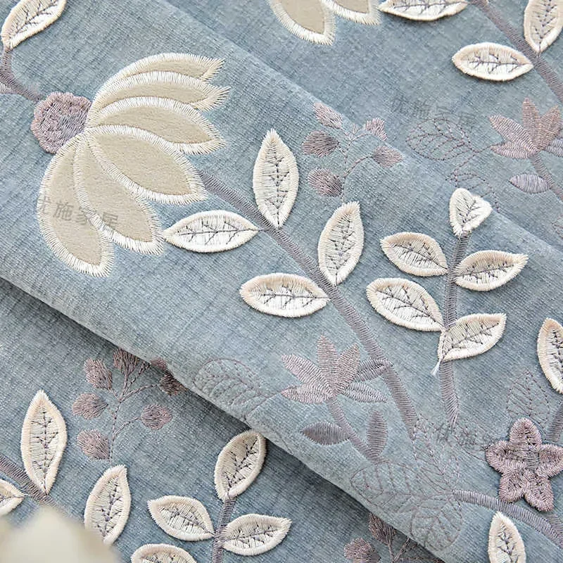 Simple Curtain Tulle Embroidered Curtains for Modern Living Room Bedroom   Blackout  Curtains 3