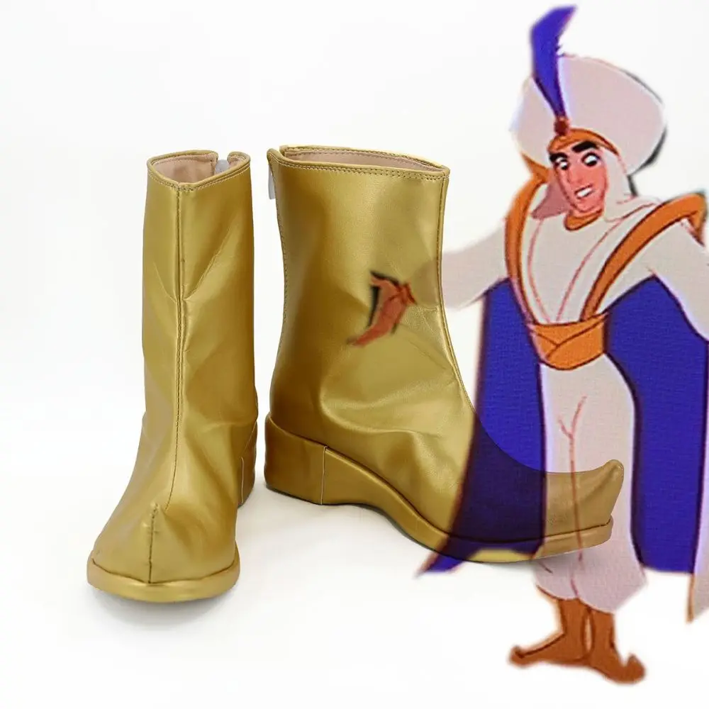 

Aladdin Cosplay Boots Shoes Golden Boots Custom Made Any Shoes