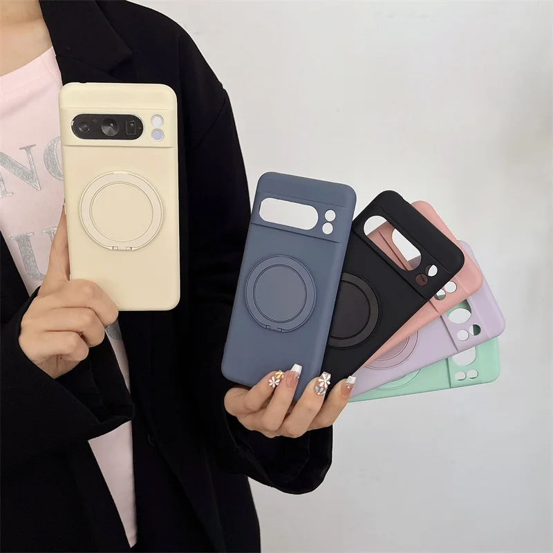 Wireless Charging Magnetic Stand Bracket with Shockproof Back Cover