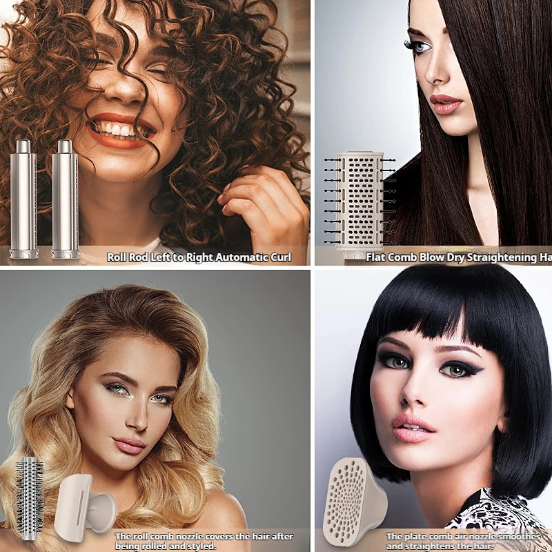 8 in 1 hot air styler and hair dryer brush low noise auto wrapping curling quick drying straightening no heat damage 5