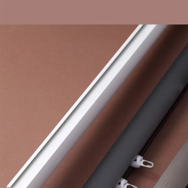 Invisible Mute Curtain Track Thickened Single Double Slide Rail Bedroom Balcony Curtain Rod Pole With Accessories Home Decor