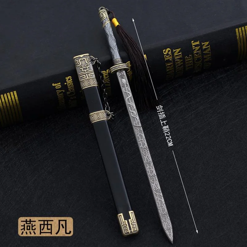 22CM Alloy Letter Opener Sword Chinese Ancient Sword Alloy Weapon Pendant Weapon Model Student Gift Sword Collection Cosplay hot apex legends octane balisong heirloom 21 25 cm luminou alloy butterfly knife weapon model only for game collection gifts