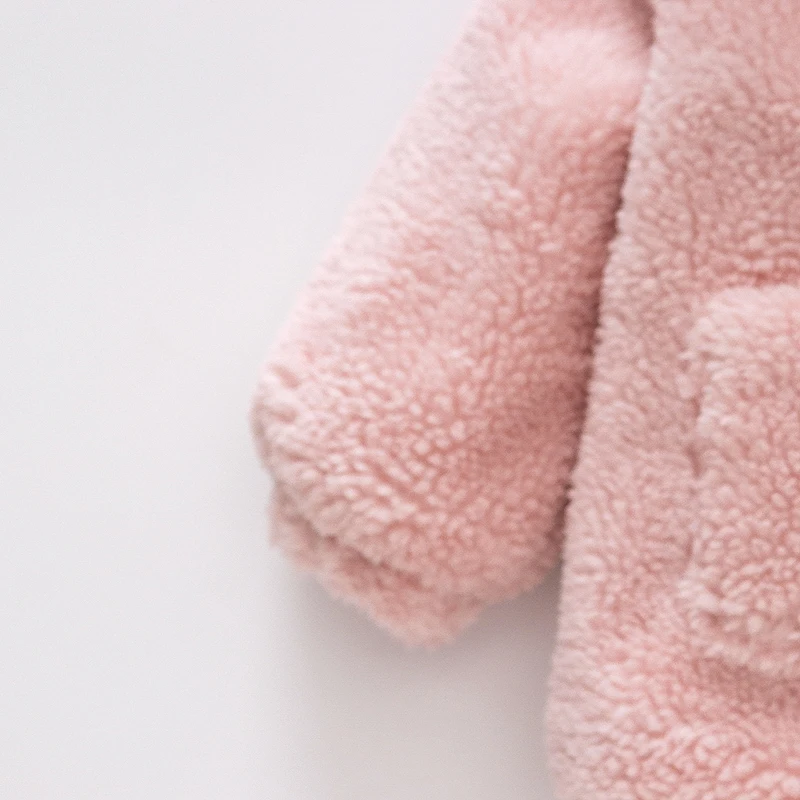 Girls' Wool Sweater Winter Hooded Jacket Winter New Butterfly Knot Children's Thick Warm Plush Top