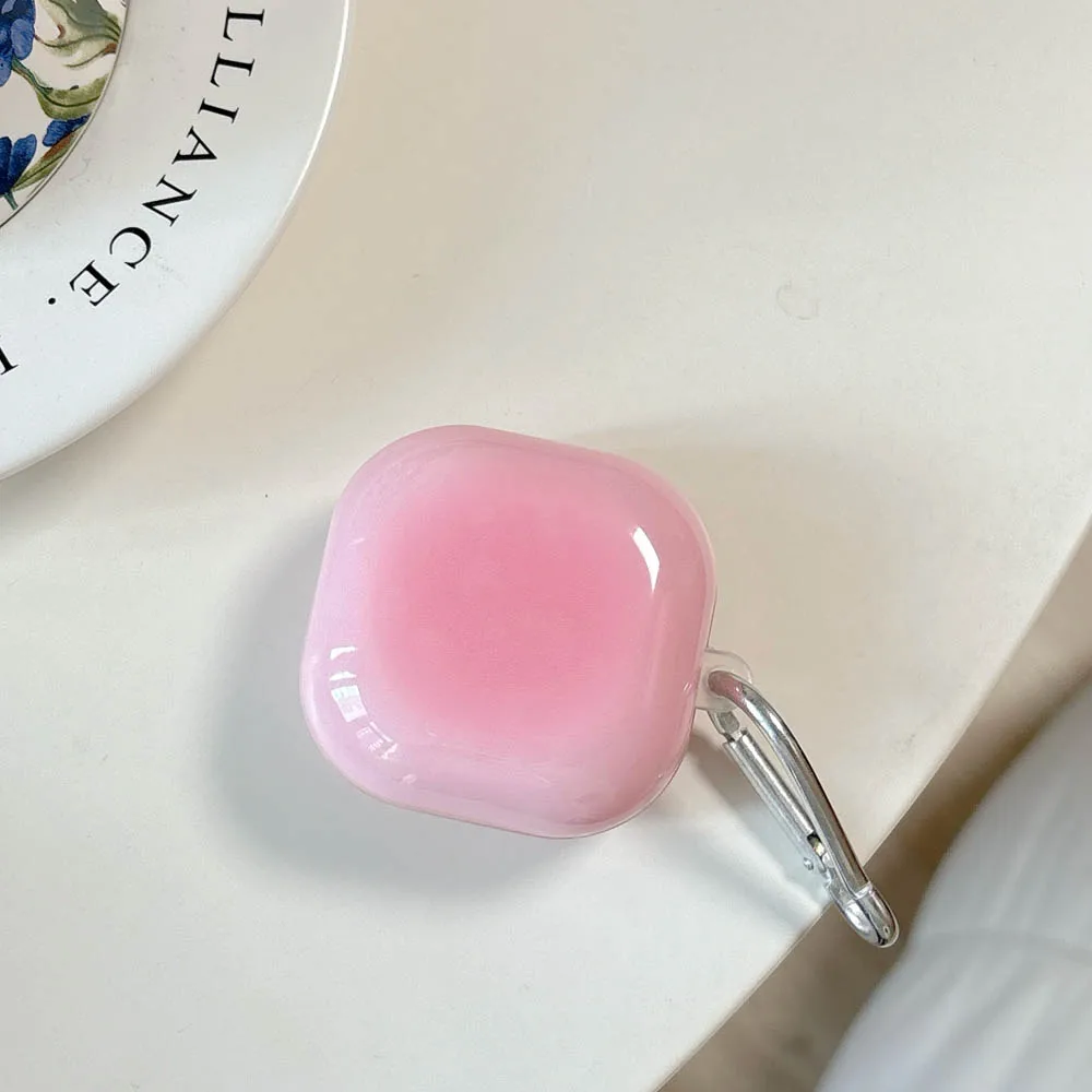 Gradient Pink Green Purple Earphone Case with Hook - Soft Cover