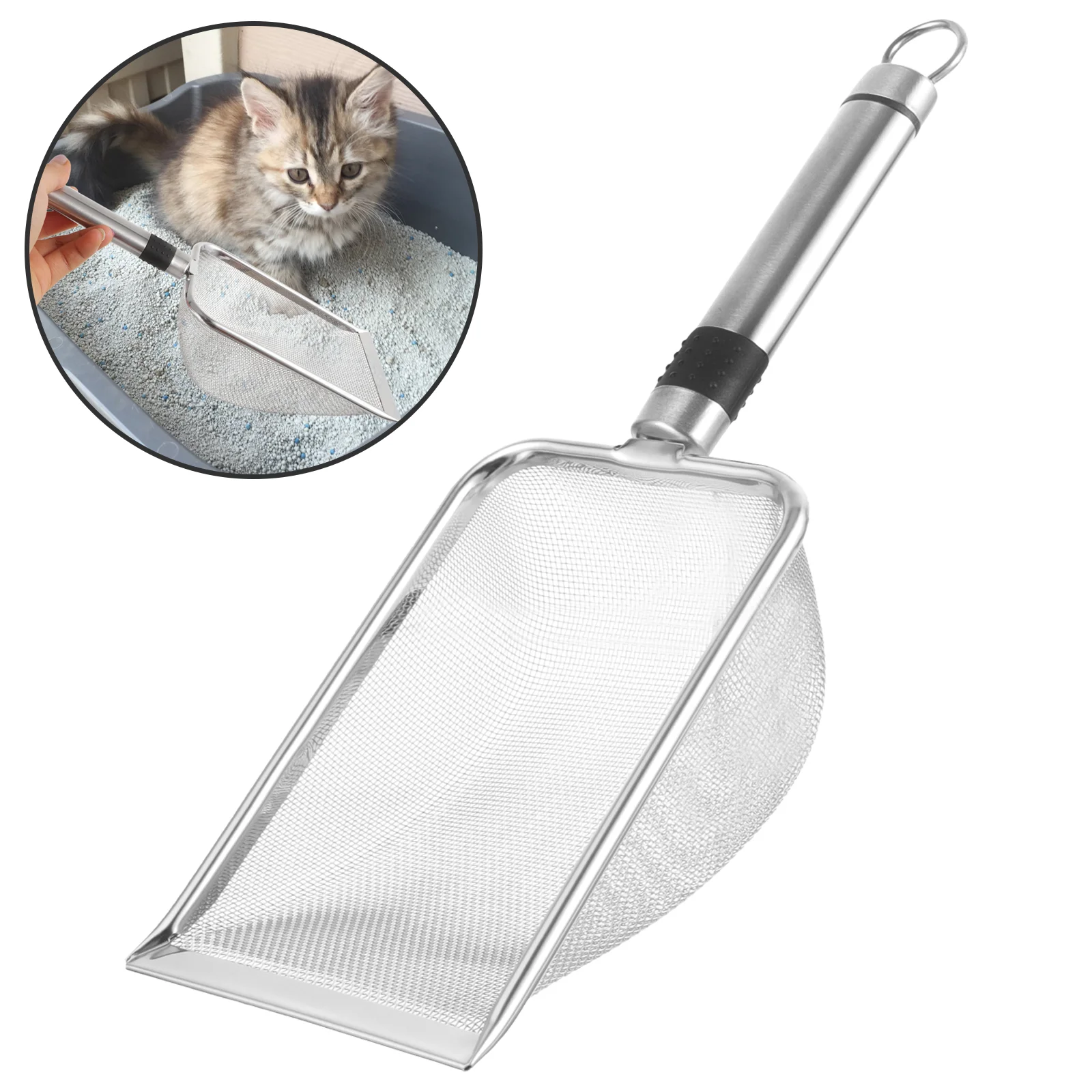 

Stainless Steel Sand Litter Scooper Reusable Cat Reptile Terrarium Cleaner