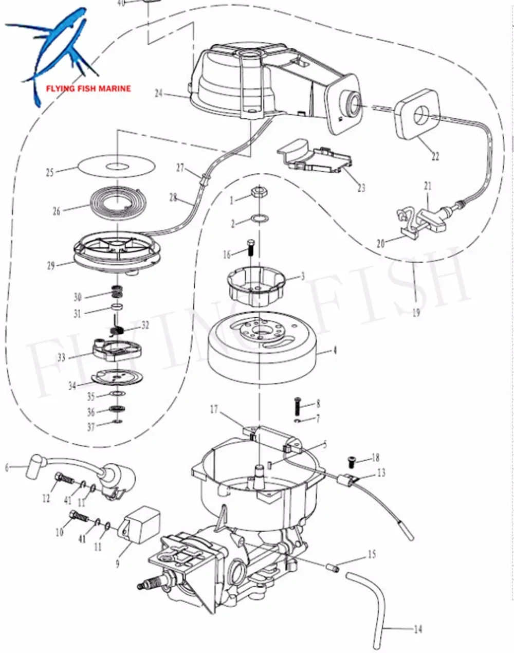 Outboard Engine Boat Motor T3.6-04000100 Pulser Coil for Parsun HDX 2-Stroke T2.5 T3.6 HDX3.6