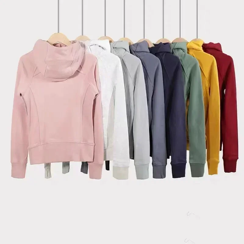 Lemon Fall/Winter Thicken Warm Slim-Fit Long Sleeve Hooded Sweatshirts Women Scuba Outerwear Sport Hoodie Define Jackets Coat