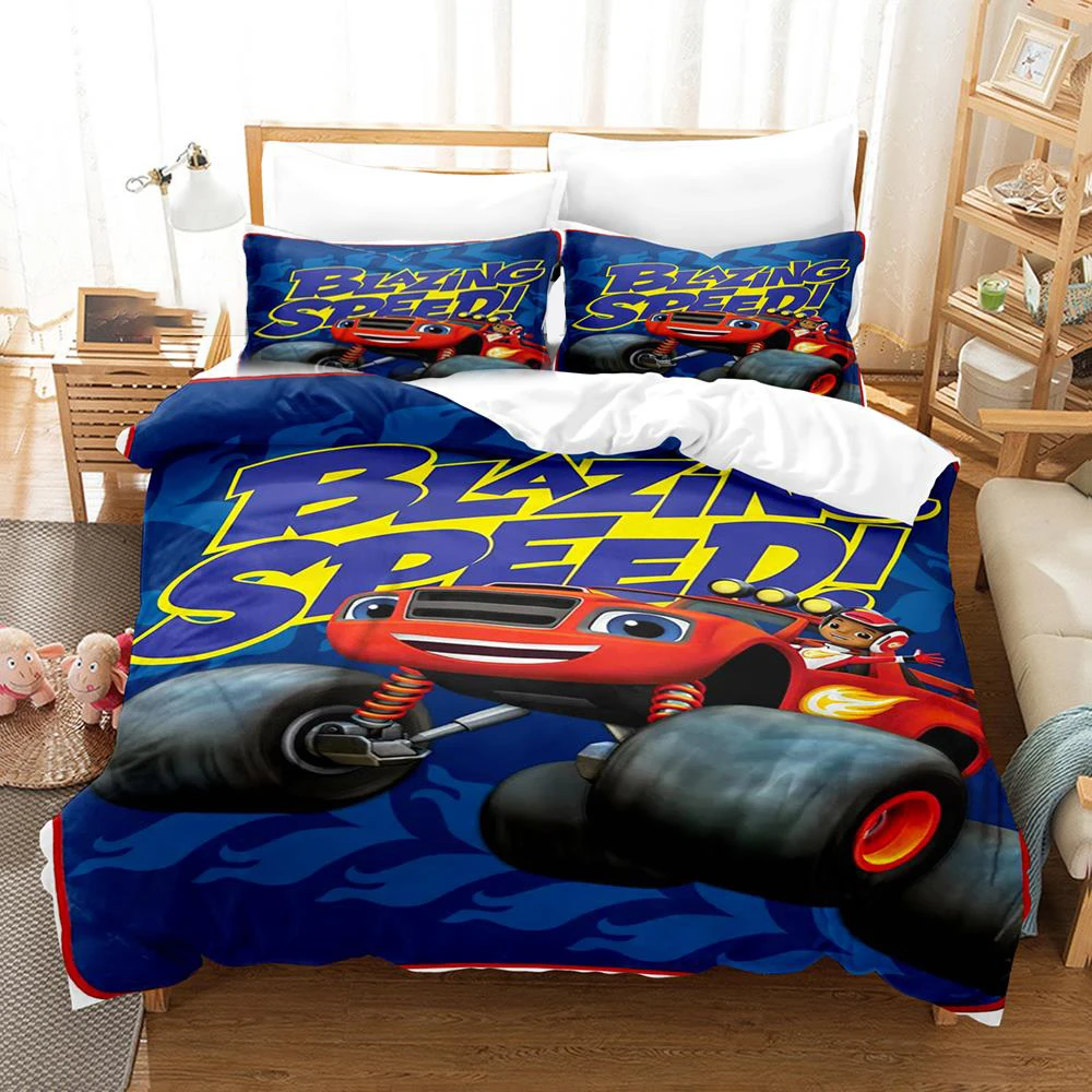 Cartoon Blaze And Monster Machines Speed Bedding Set Ragazzi Ragazze Twin Queen Size Copripiumino Federa Letto Bambini Adulto