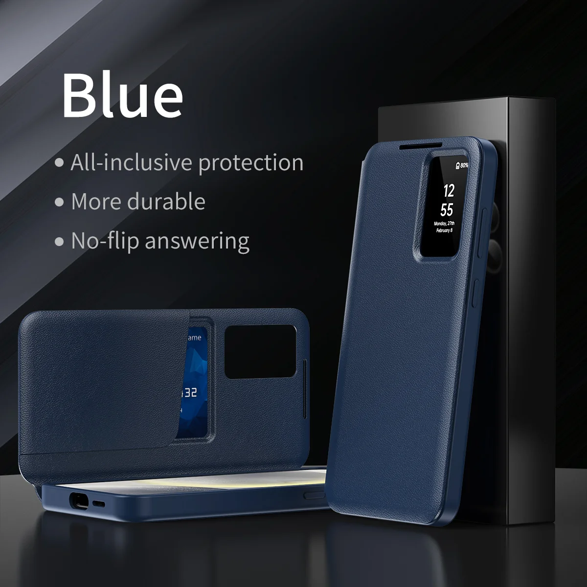 Smart Window Wallet Phone Case with Wake/Sleep Feature and Card Holder Stand