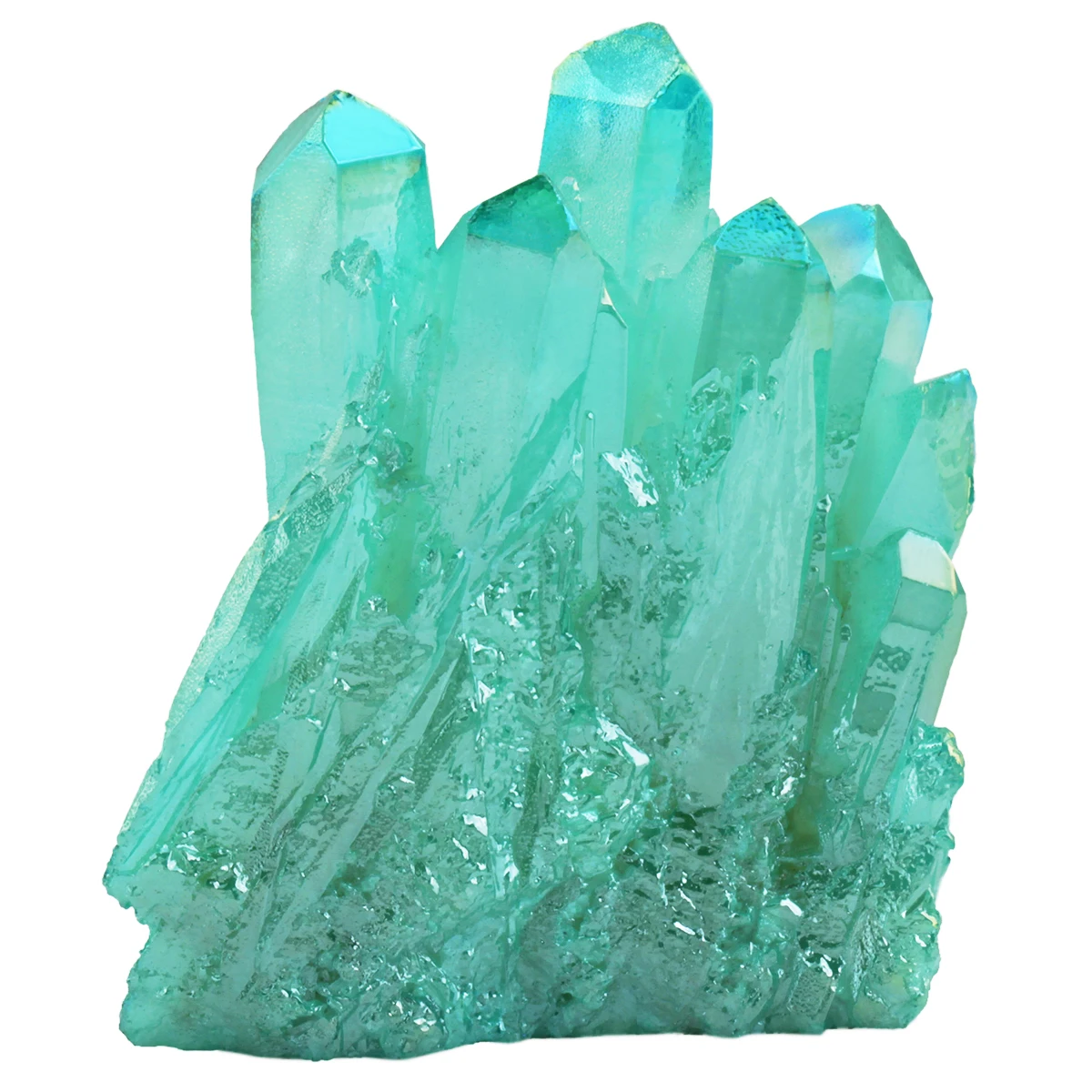 Natural Rock Quartz Titanium Coated Crystal Cluster Sparkly Colour Geode Stone Specimen For Desktop Ornaments Home Decor