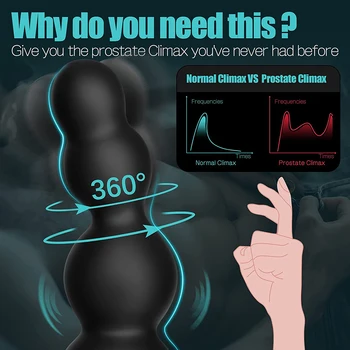 Wireless Bluetooth Dildo Vibrator for Men 360°Rotating Prostate Massager Anal Plug Vibrators Remote APP Anal Sex Toys for Adults 3