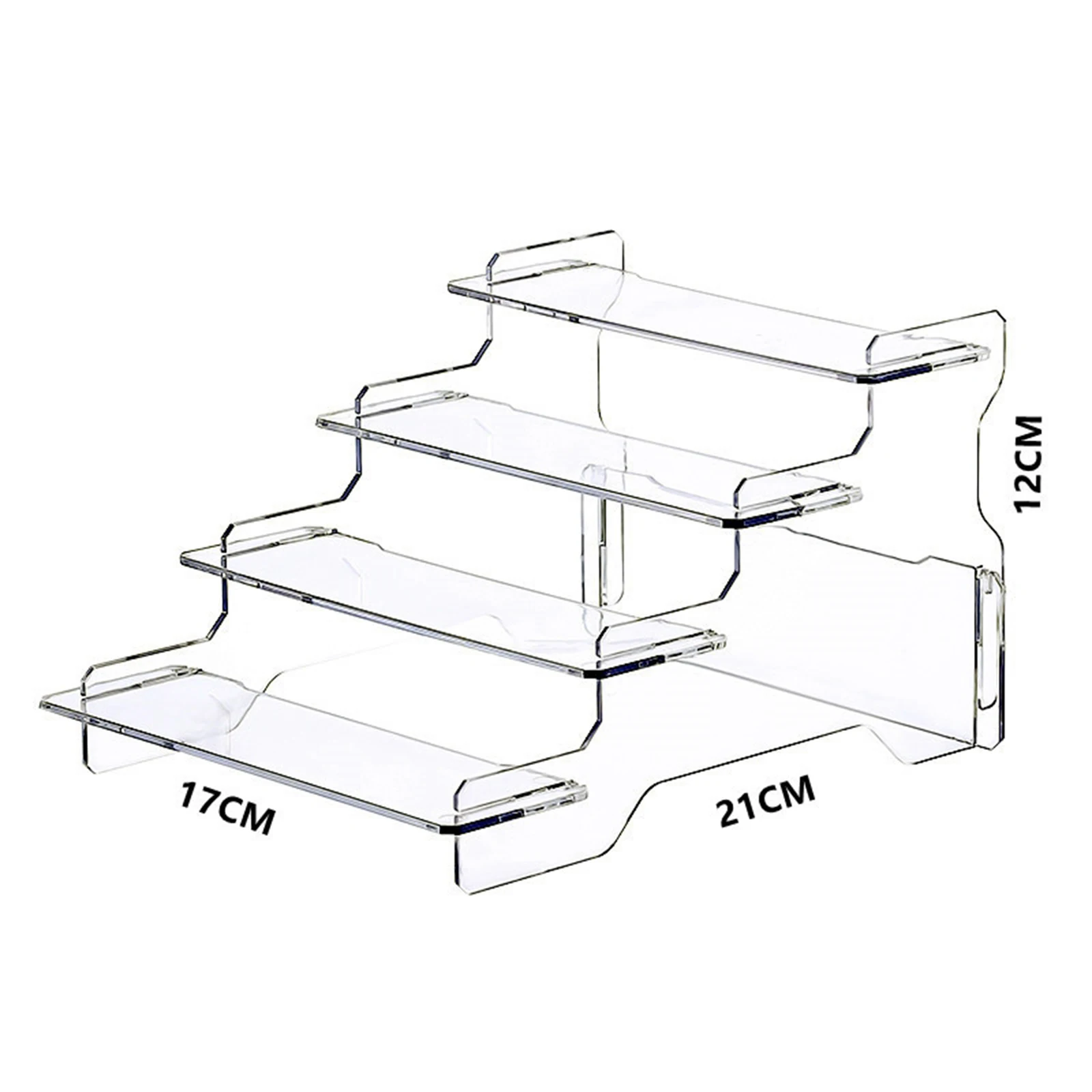 Transparent Clear Display Riser Shelf Cupcakes Holder Organizer Stand Storage Showcase Fixtures for Cabinet Collectibles Perfume