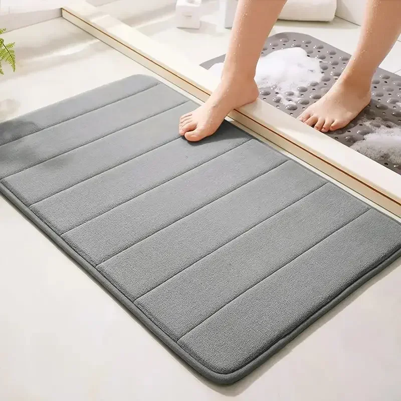Bathroom Anti-skid Mat 1pc 50*80cm Quick Water Absorption Dry Machine Washing Memory Cotton Toilet Mat Soft bathroom mat