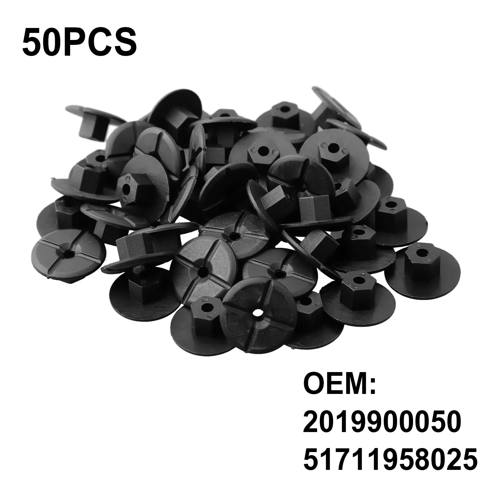 

50 PCS Threadless Nut Clamp Ring Plastic Nut Hassle-Free Installation For Mercedes For BMW 2019900050 51711958025