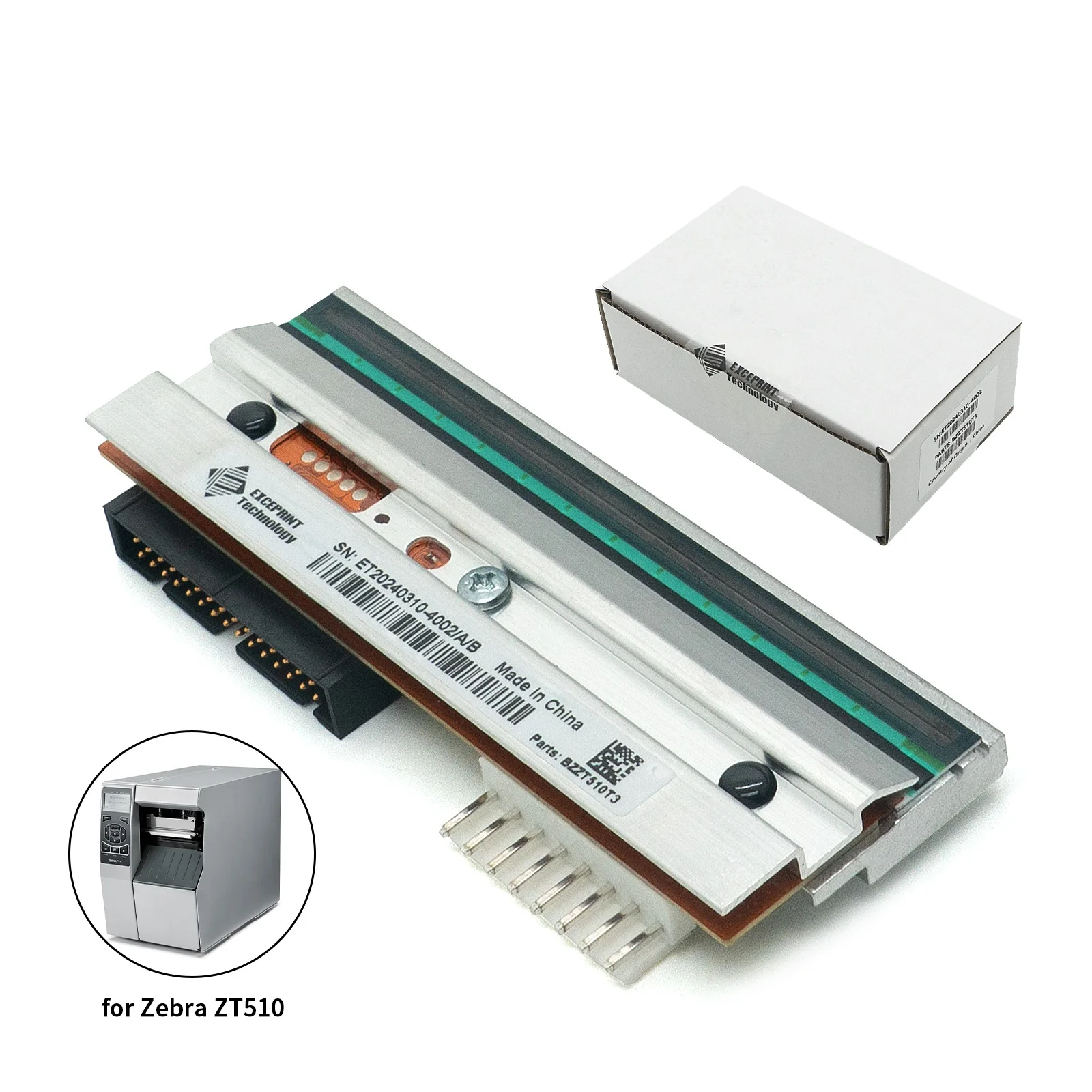 Zebra ZT510 열전사 바코드 라벨 프린터용 새 제품 300dpi 프린트 헤드, P/N:P1083347-006