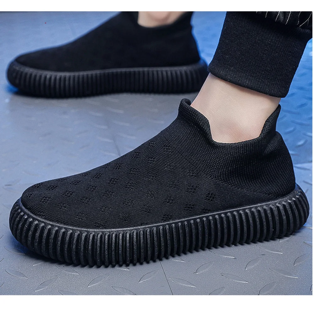 Δημοφιλή ανδρικά παπούτσια ζωντανής ροής με Flying Weave 2023 Νέα κορεατικά αθλητικά παπούτσια Casual Ανδρικά παπούτσια με κάλτσες ενός ποδιού που αναπνέουν_voghion.com