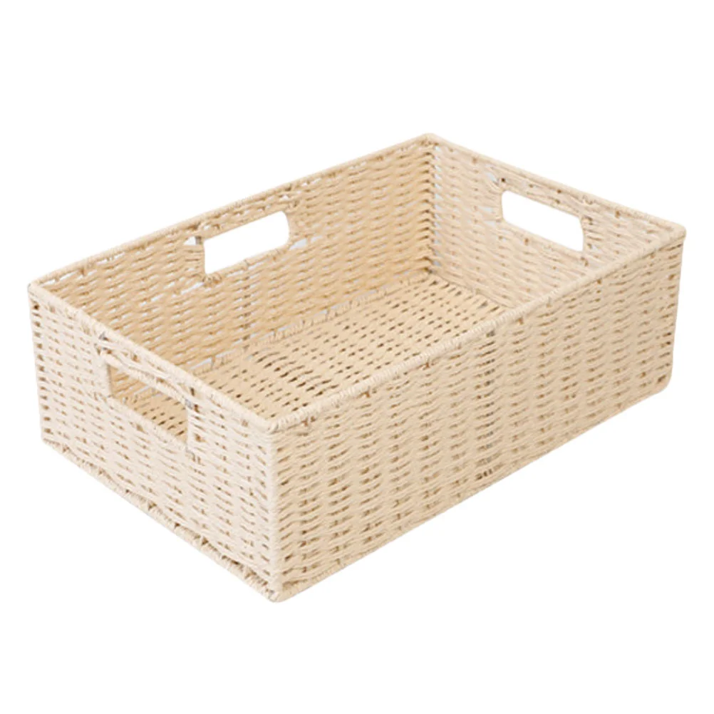 

Rattan Storage Basket Creative Clothes Desktop Organizer Woven Holder Home Decor