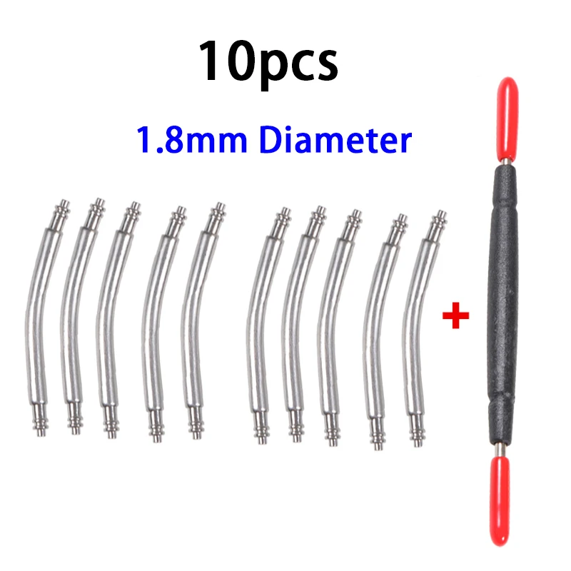 Premium Stainless Steel Curved Spring Bar Set - 10pcs