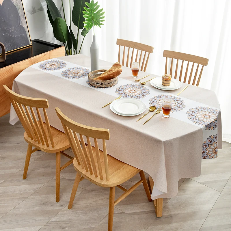 Rectangular Tablecloth Mandala Series Printed Anti-scalding Thickened Home Party Dining Room Furnishings