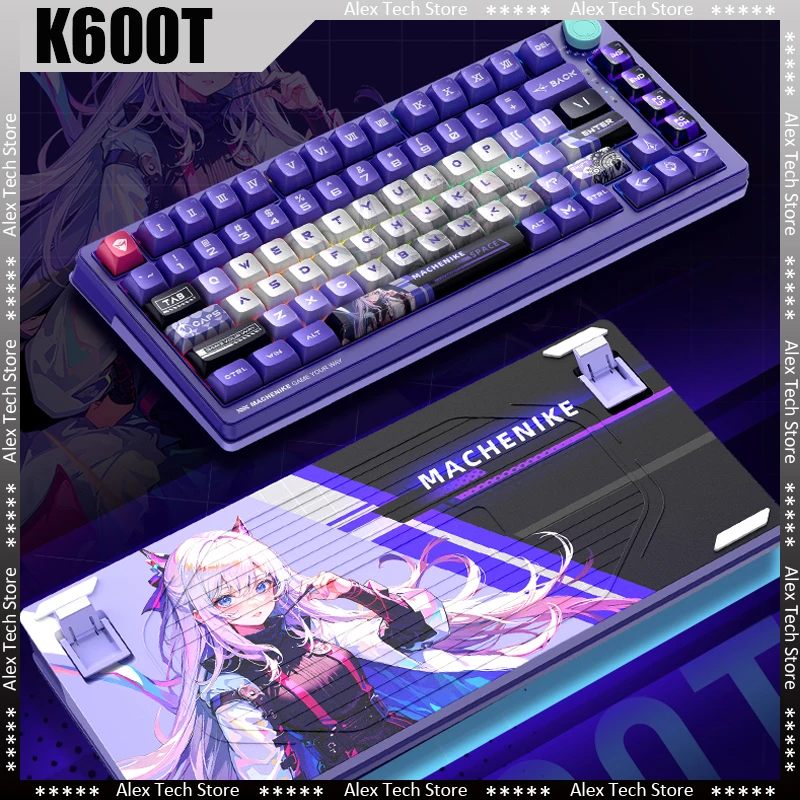 

Machenike K600t Mechanical Gaming Keyboard 3-mode Wireless Gasket RGB Lights Hot-swap Anime Decoration Gamer E-sports Boys Gift