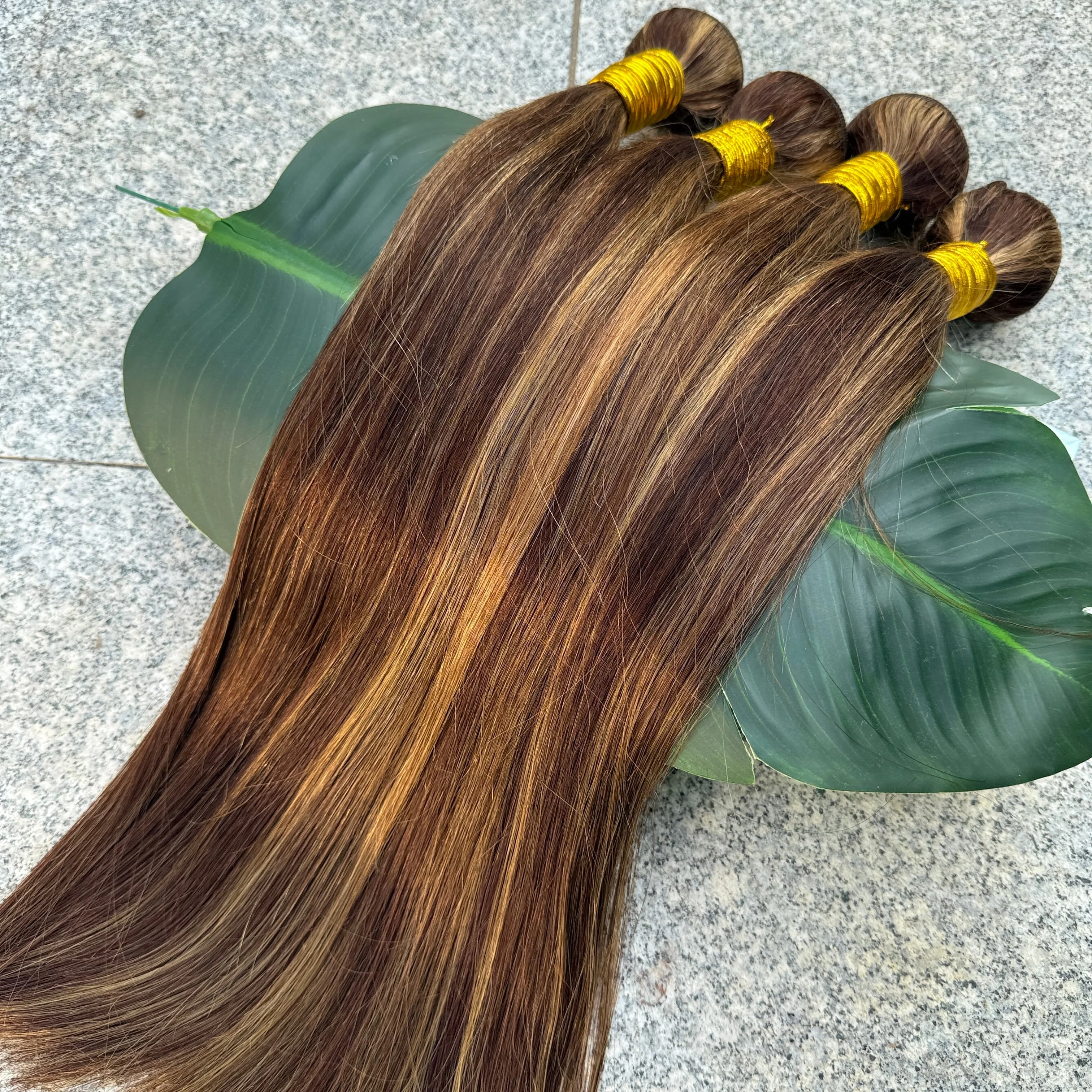 最高級人毛100%エクステ N8.ブラウン 高級人毛エクステ ライトブラウン50g×