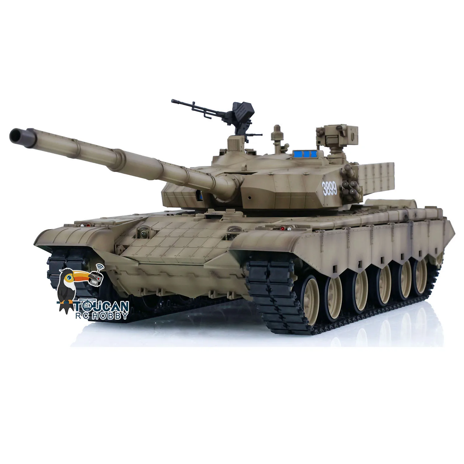 Henglong 1/16 7.0 Chinese 99A RTR RC Tank Upgraded Ver 3899A W/ 360°Turret Metal Tracks With linkages Bearings Idler Wheels 4