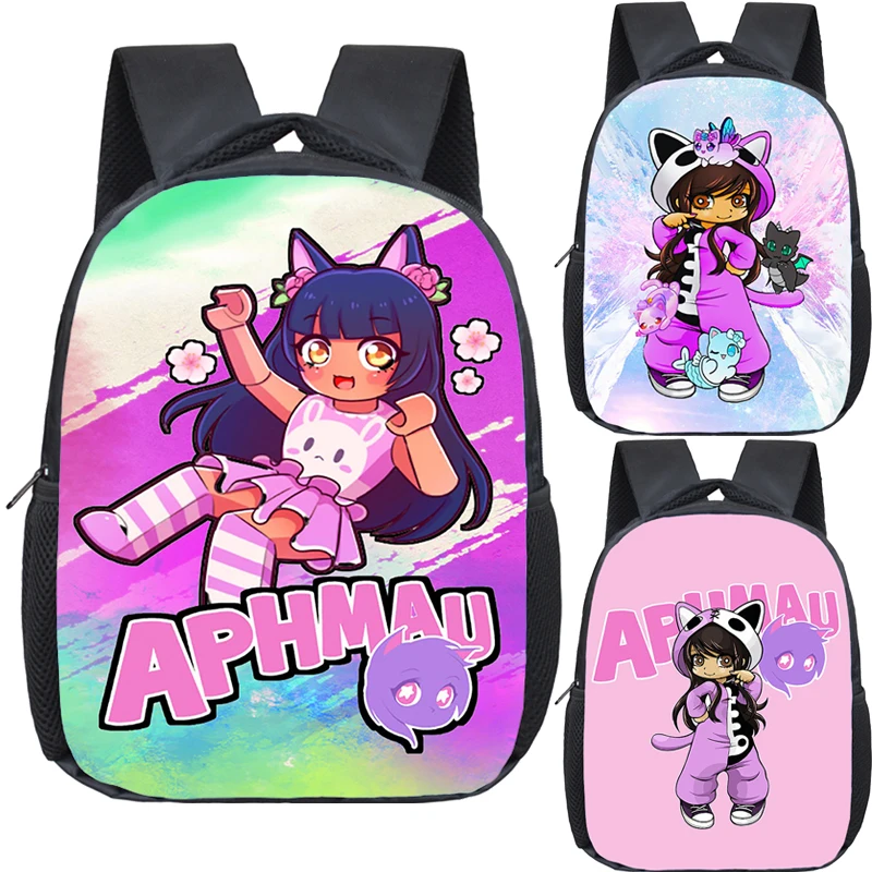 

Детский Школьный рюкзак с принтом Aphmau для дошкольников мальчиков и девочек, высококачественные сумки для книг для детского сада, школьные сумки с мультяшным принтом Aphmau, подарки