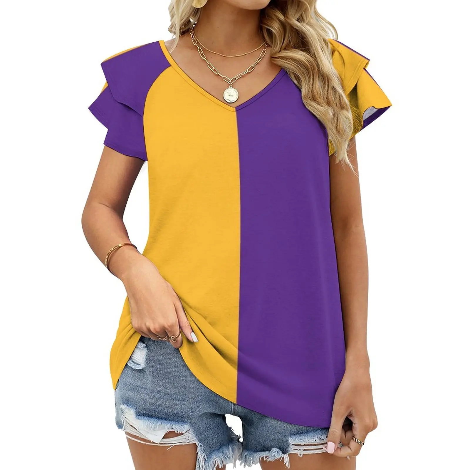 yellow gold womens tops