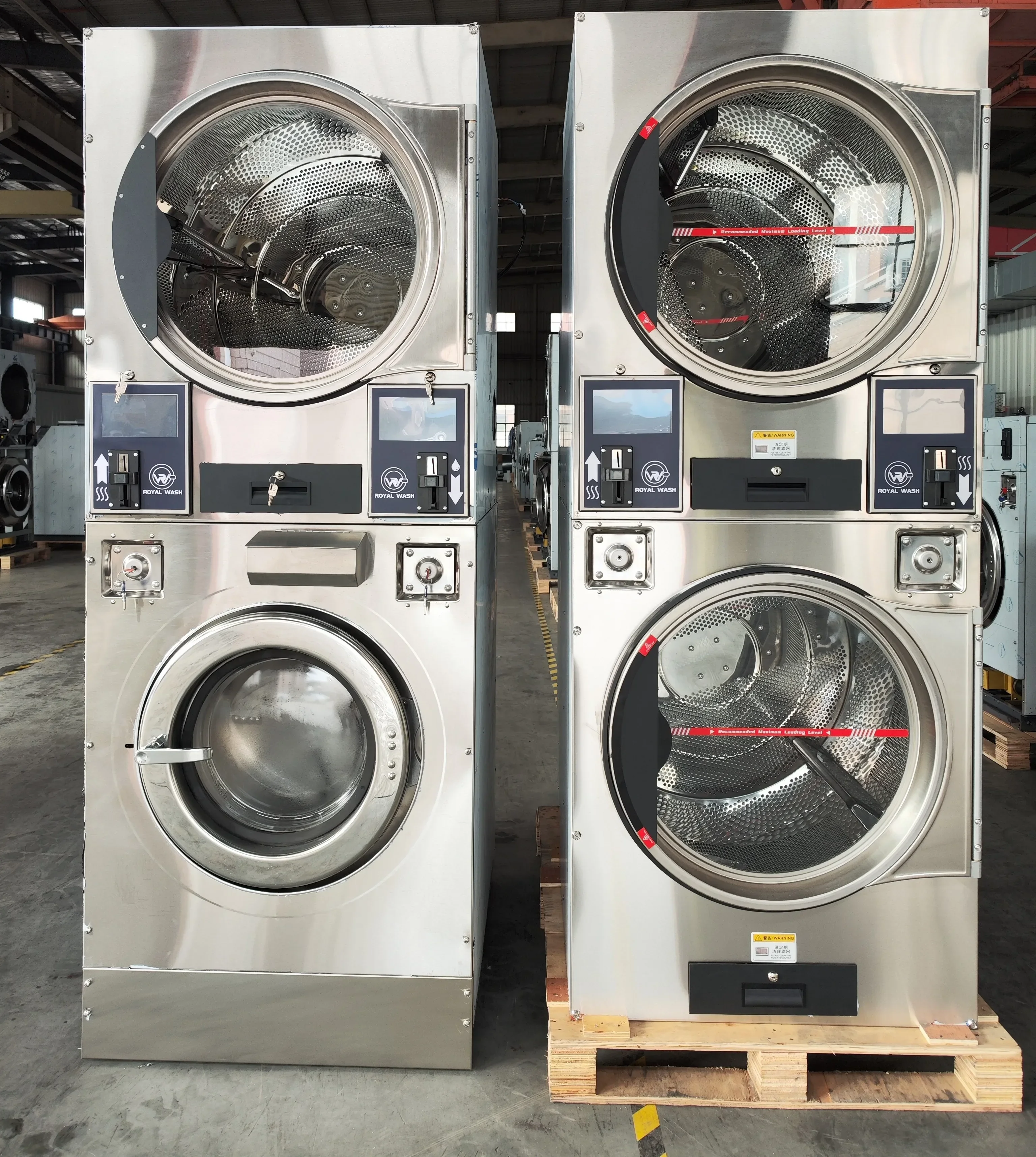 Washing Machines Industrial Commercial Coin-operated Stacked Washer and Dryer Laundry  for Laundromat 3
