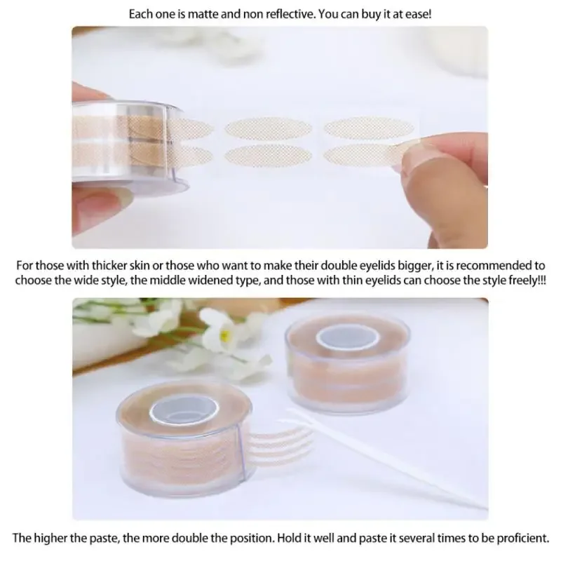 600/240/200pcs Eyelid Tape Sticker Invisible Double Fold Eyelid Lace Eyelash Tape Self-adhesive Eyelashes Tools Lashes Patch double fold eyelid tape