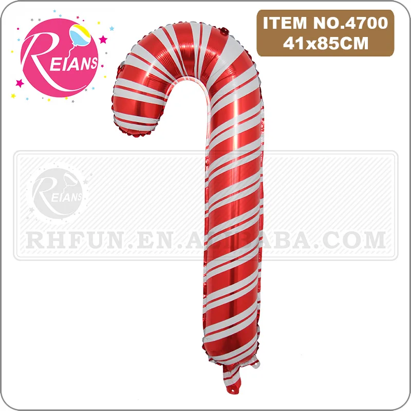 Xmas Decoration Supplies Santa Claus Walking Stick Balloons Outdoor Candy Canes Decor Christmas party Decoration suppliers
