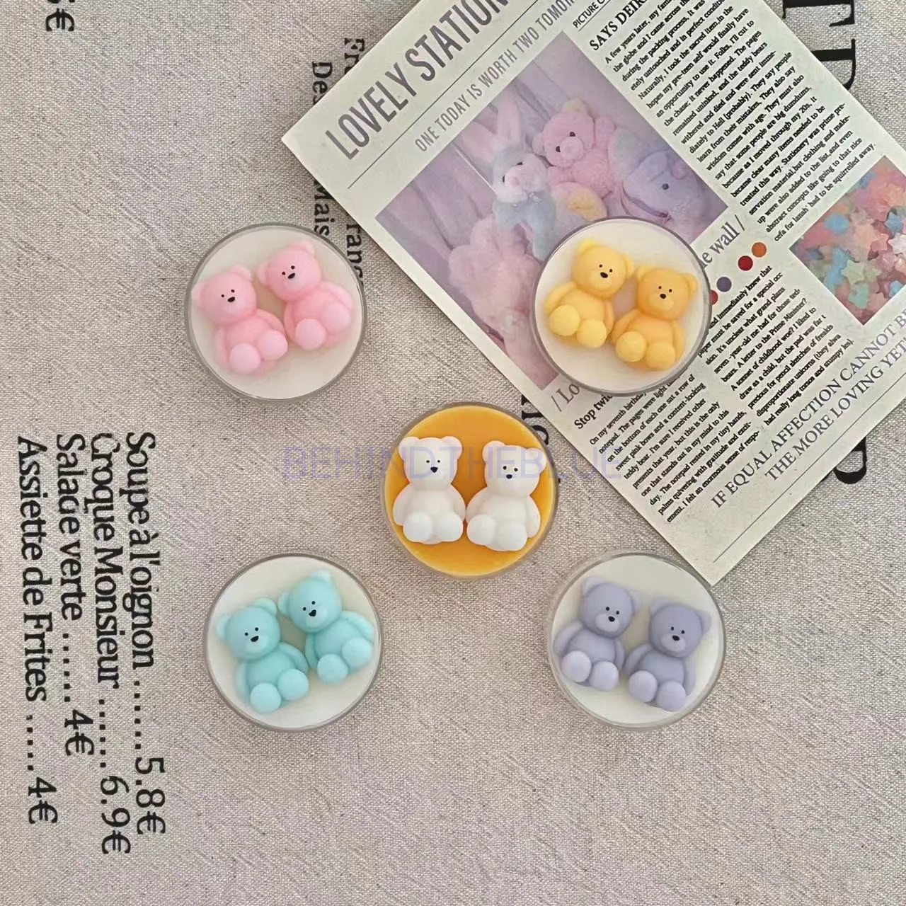 Mini Bear Silicone Mold 4 holes DIY Candle Mold for Candle Making Chocolate Mold Baking Mold Fondant Cake Mold