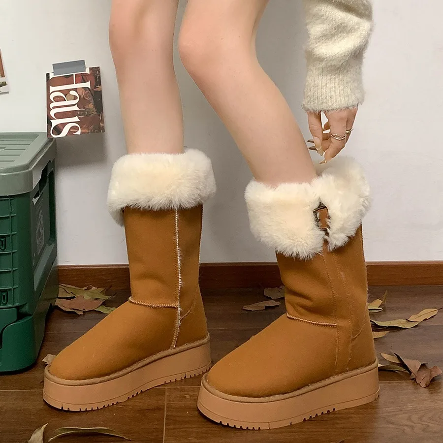

Lolita Boots Boots-Women Winter Footwear Round Toe Australia Clogs Platform Shoes Flat Heel 2023 Snow Rubber Med Leather