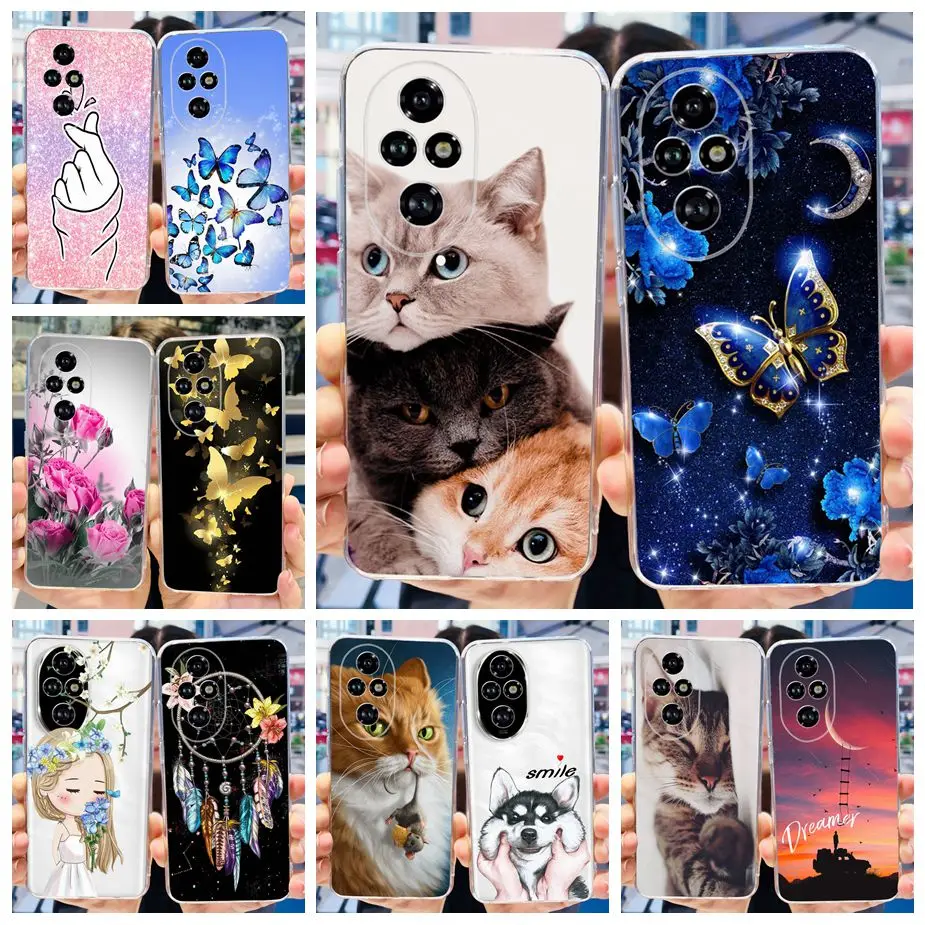 Cute Cat & Butterfly Painted Soft Silicone Phone Case -