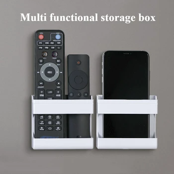 Scatola portaoggetti da parete multifunzione per telecomando e cellulare, adesiva, orizzontale, per l'organizzazione domestica.