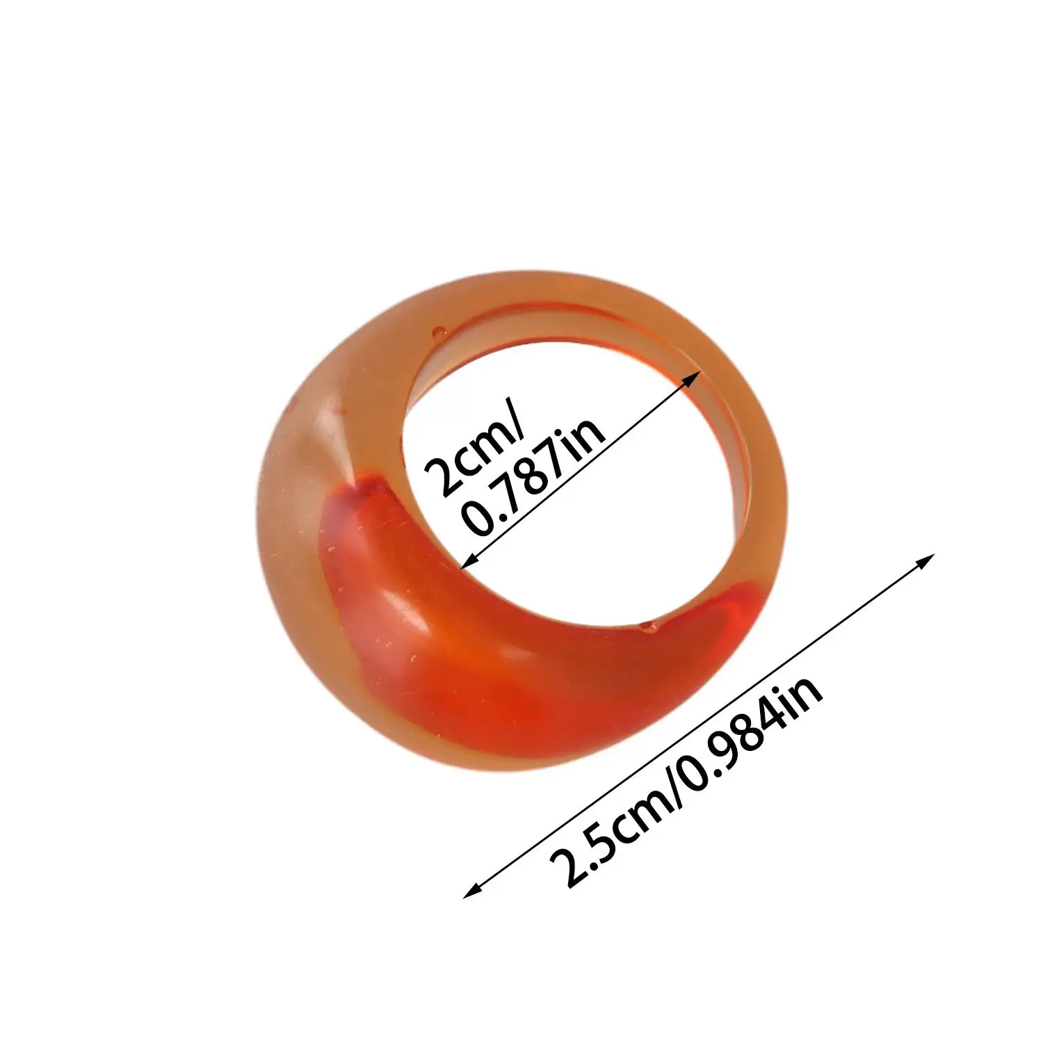 Korean Colorful Acrylic Vintage Round Rings - Bold Fashion Jewelry