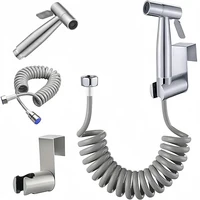 Handheld Bidet Toilet Sprayer Kit  stainless steel spray gun with 3 Way Valve，bellows Used for personal hygiene and pet bathing 2
