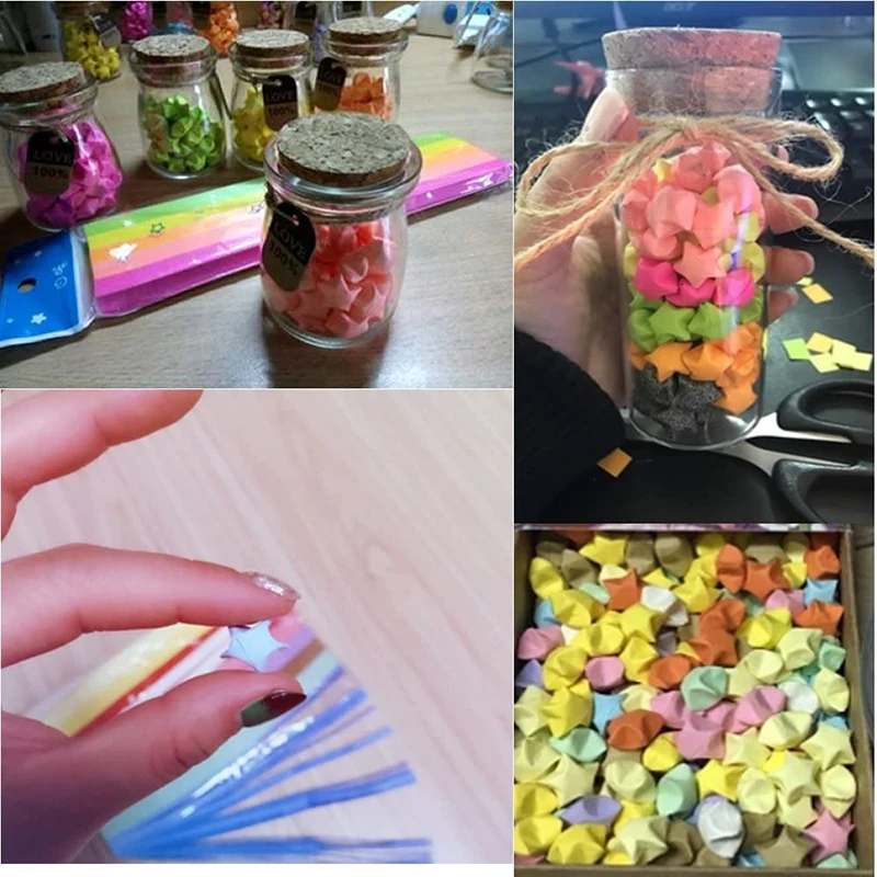 540Sheet Origami Stars Paper Strips 27Colors Folding Paper Colorful Double Sided Lucky Star Origami DIY Hand Arts Make Home Decor origami paper