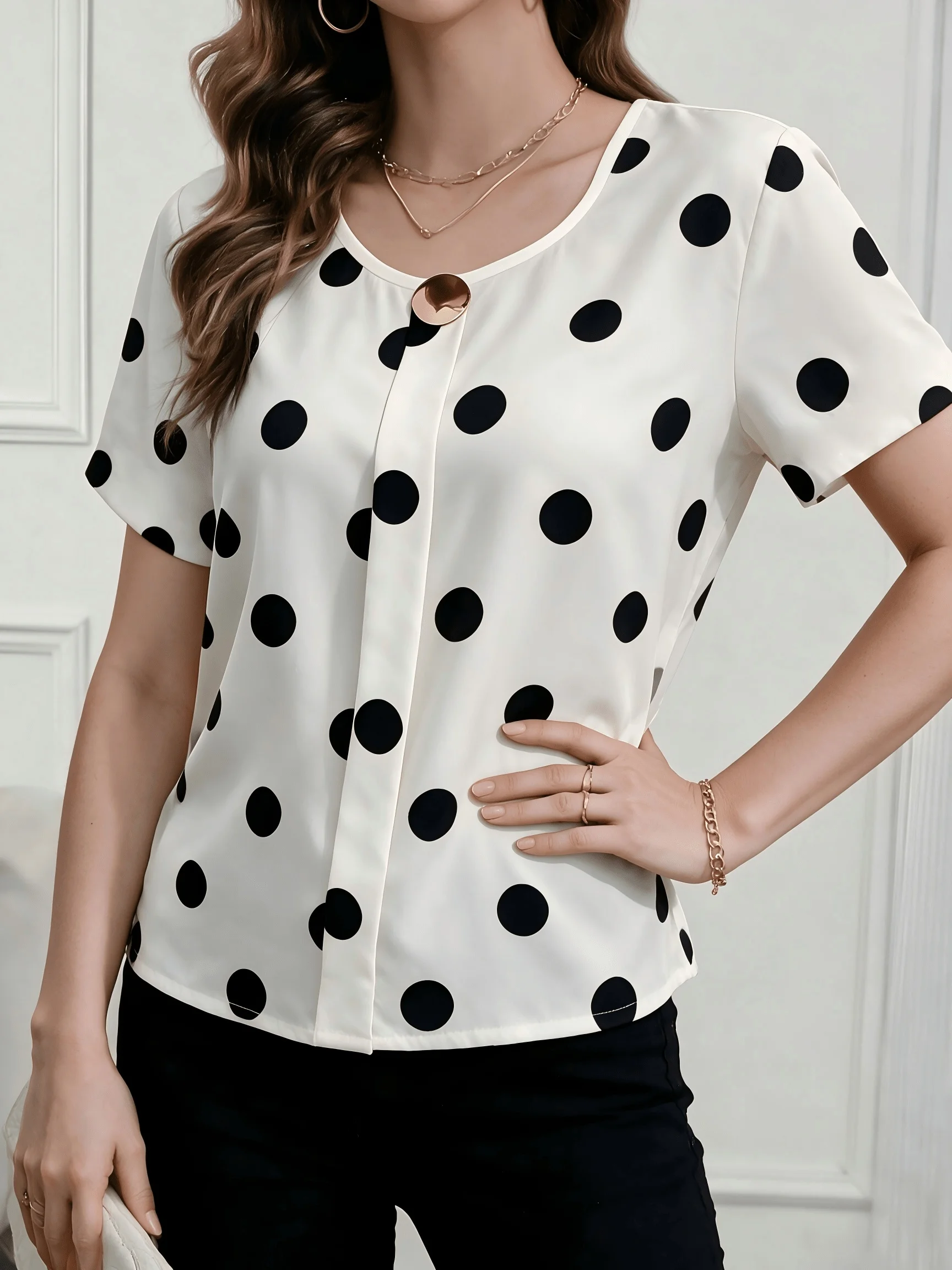 Chemise ample pour femme, chemisier décontracté et élégant, haut de vacances et de week-end