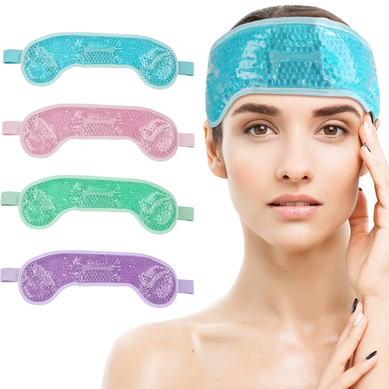 Head Gel Ice Pack Migraine Relief Wrap with Gel Beads Hot Cold Compress for Headache Forehead Care