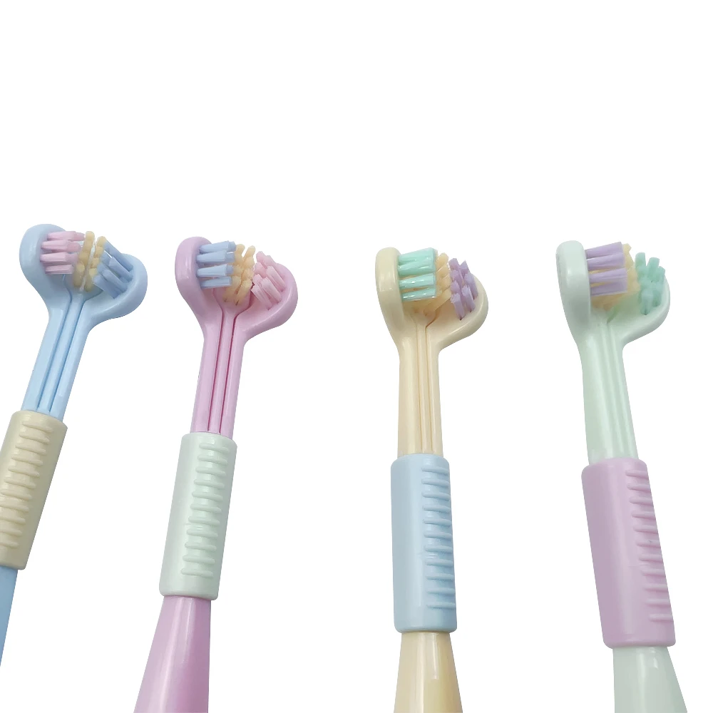 어린이 3 면 부드러운 강모 칫솔, 치아 미백 청소 브러시, 가정용 칫솔, 구강 관리 도구